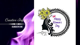 Happy International Women's Day drawing-8th March Women's Day/Easy step by step tutorial/Mandala art