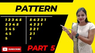 Pattern in java | Triangle  pattern | Number Pattern | Pattern by using nested loop | Pattern Part 5