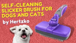 Hertzko Self Cleaning Slicker Brush for Dogs and Cats