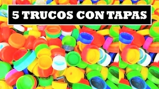 👳‍♂ MANUALIDADES Con Tapas de Botellas Plasticas / 5 crafts with plastic bottle caps