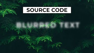 Text Focus Blur Effect using HTML and CSS | CSS Text Blur