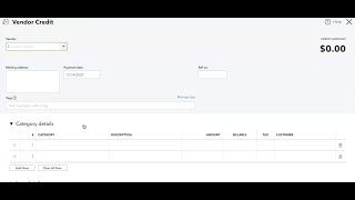 Vendor Credits in QuickBooks Online 2023