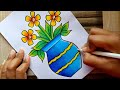 easy and simple flower pot drawing how to draw flower vase drawing flower pot drawing easy