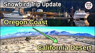 Oregon Coast to California Desert Route \u0026 Stops  - RV Snowbird Trip - November 2022 Update