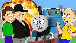 Caillou Crashes Thomas the Train and gets Grounded