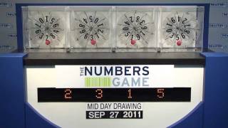 Midday Numbers Game Drawing Tuesday, September 27, 2011