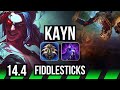 KAYN vs FIDDLE (JNG) | Rank 2, Rank 1 Kayn, Legendary | JP Challenger | 14.4