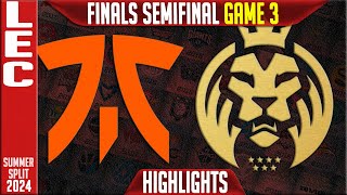 FNC vs MDK Highlights Game 3 | LEC Season Finals Winners Semifinal | Fnatic vs MAD Lions Koi G3