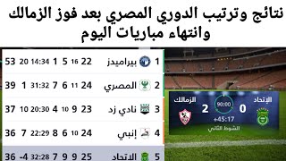 ترتيب الدوري المصري بعد مباراة الزمالك نتائج مباريات الدوري المصري اليوم