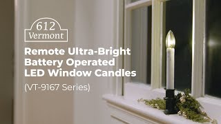 612 Vermont VT-9167 Series Ultra-Bright Battery Operated Remote Controlled Window Candles