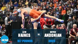 Levi Haines vs  Bryce Andonian - 157 lb Quarterfinal - 2023 NCAA Wrestling Championships