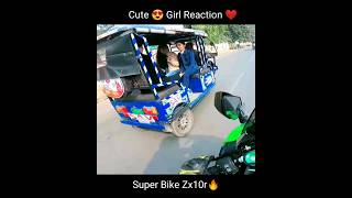 Cute 😍 Girl Reaction ❤ Ninja Zx10r | Super Bike🔥|Video by @Z900Rider
