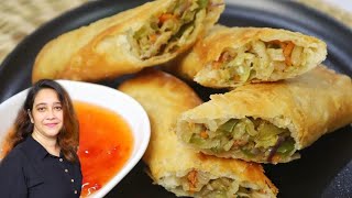 ভেজ স্প্রিং রোল ঘরোয়া উপকরণ দিয়ে বানিয়ে ফেলুন রেস্টুরেন্ট স্টাইলে|Veg spring roll (Restaurant style)