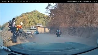 Woman loses control of her bike and rides off a cliff. She survives!
