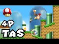 [4P TAS] New Super Mario Bros. Wii 1-1 Any% IL (563.96)