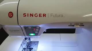 Singer futura XL 550 general demo and how to change needle position for straight stitches