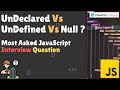 undefined vs not defined vs null in JS 🤔 | Javascript Interview Question