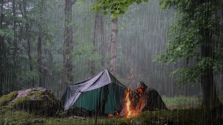 Survival and camping in the  non-stop rain storm and thunderstorms