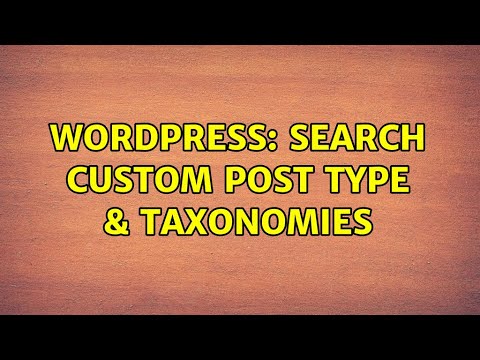 Wordpress: Search Custom Post Type & Taxonomies - YouTube