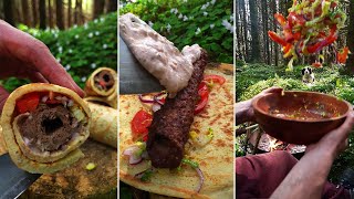 Amazing Kebab recipe😱🔥💯 prepared outdoors 🌲