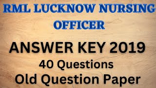 RML Lucknow Staff Nurse Previous Year Question Papers ||  Old Question Papers #rmlstaffnurse