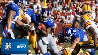 Giants stop Redskins at one yard line for first season win on this day in NY sports history | SNY