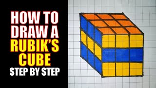 DRAW WITH ME: 3D RUBIK'S CUBE || Step by Step || RealTime Art