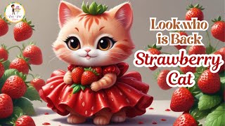 Look Who's Back! 🍓🐱 Strawberry Cat | Kids Song 🎶 | Nursery Rhyme 🎵 | Polo Pal Rhymes #kidsvideo