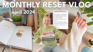 MONTHLY RESET VLOG 🌷 cleaning & prepping for april, goals, books, notion, bullet journal, & more!