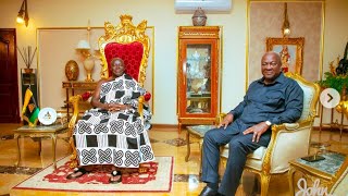 Mahama storms Manhyia, reveals Otumfuo’s help to him, promises to complete these projects.