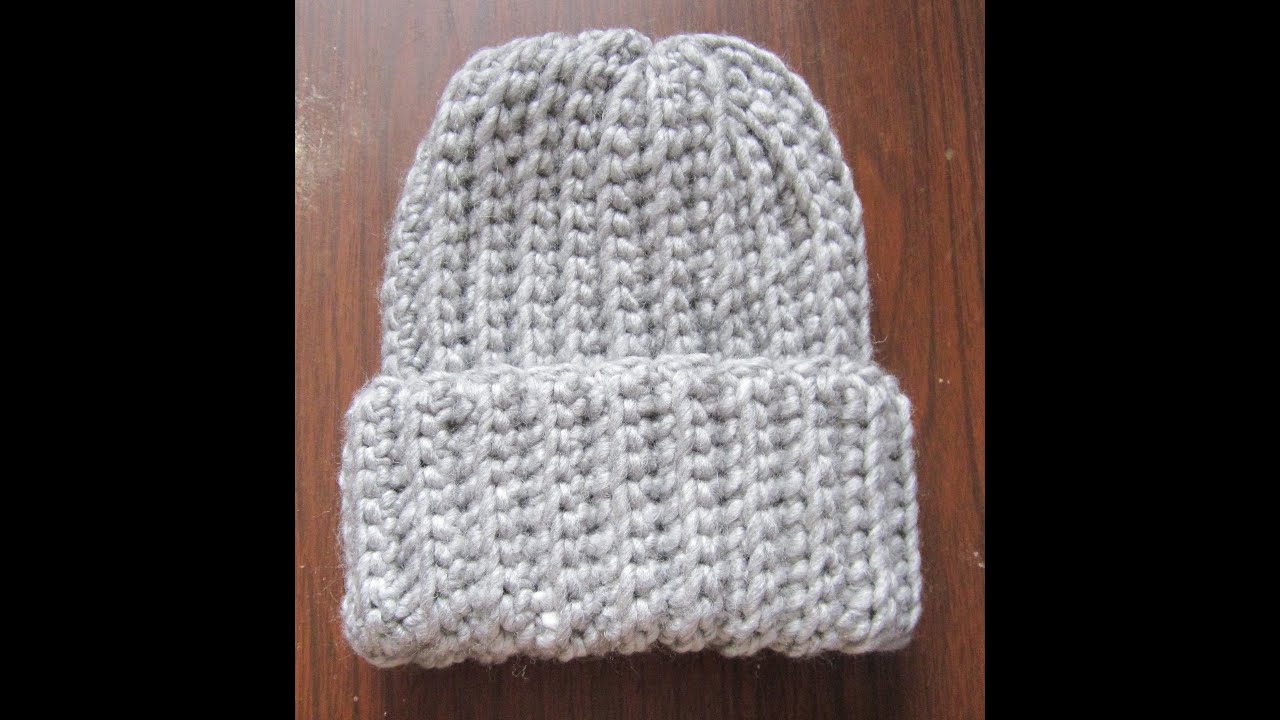 Crochet Ribbed Hat Youtube
