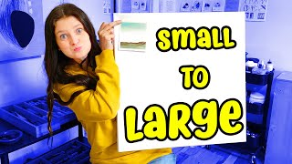 Acrylic Painting: How to Paint a Minimalist Landscape on Large Canvas 🎨 Art Vlog