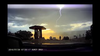 lightning strike, on Dashcam AUKEY DR01