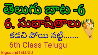 కడచి పోయి నట్టి || సుభాషితాలు | Subhashithalu ||6thclasstelugu||newtextbook||telugu|| BigsoundTELUGU