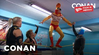 Conan Trains As A Luchador | CONAN on TBS