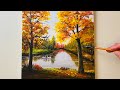 Autumn Lake Painting / Acrylic Painting for Beginners #153