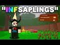 Using INFINITE SAPLINGS HACK In PUBLIC SERVERS In 99 Nights in the Forest Script!