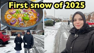 2025 ke first snow ⛄️/bacho ny bohat enjoy kiya /afghani chicken karahi recipe