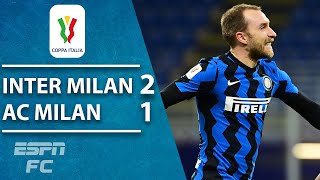 Inter Milan WIN Milan derby! Zlatan red card & Christian Eriksen winner! | Coppa Italia Highlights
