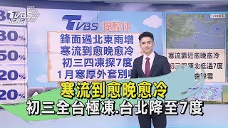 寒流到愈晚愈冷 初三全台極凍.台北降至7度｜TVBS新聞@TVBSNEWS01