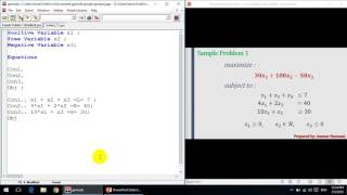 Modeling with GAMS - Sample Problem 1