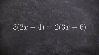 Solving a multi step equation with infinite many solutions