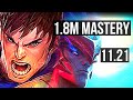 GAREN vs YONE (TOP) (DEFEAT) | 1.8M mastery, 500+ games, 13/4/12 | BR Challenger | v11.21