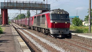 ［JR北海道函館本線］豊沼駅を高速通過するDF200 REDBEAR                              @JR北海道