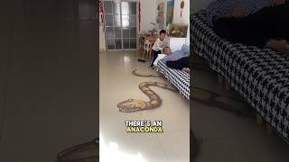 Dad made a painting of an anaconda snake 🐍 😱 | #shorts #shortvideo #shortsviral