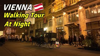 Vienna Walking Tour at night, Inner city walk | Vienna walk in 4K