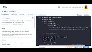 Area Of Square | CCBP | Matrix Assignment | Problem - Solving CCBP | Nxt Wave