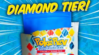 I pulled the PokéRev 6.0 diamond tier pack (Pokémon 1st edition base set booster pack)