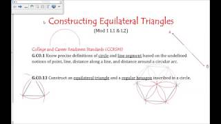 Mod 1 L01 & L02 Constructing Equilateral Triangles