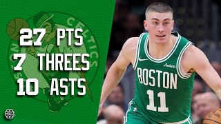 Payton Pritchard 27 pts 7 threes 10 asts vs Pistons 24/25 season